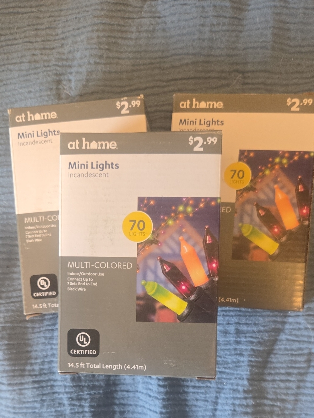 NWT Halloween Set Of 3 at home. Mini String Lights Multicolor 70-Count ea